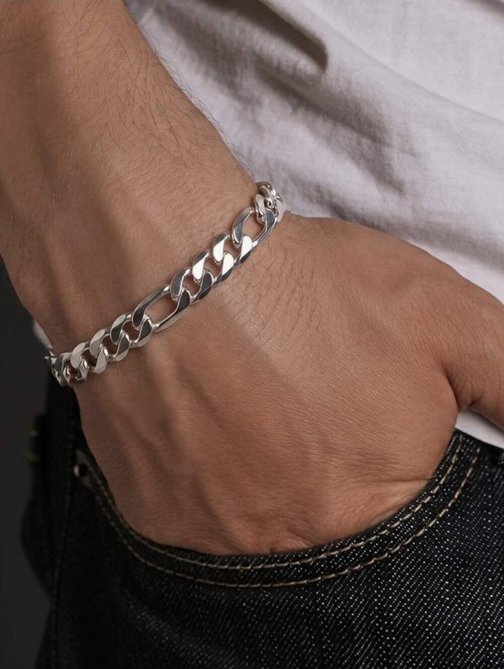 925 Silver Cuban Link Bracelet